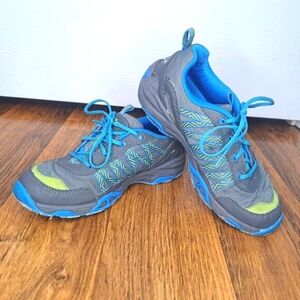 L.L. Bean Gray and Blue Sneakers Tie Laces Casual Size 1